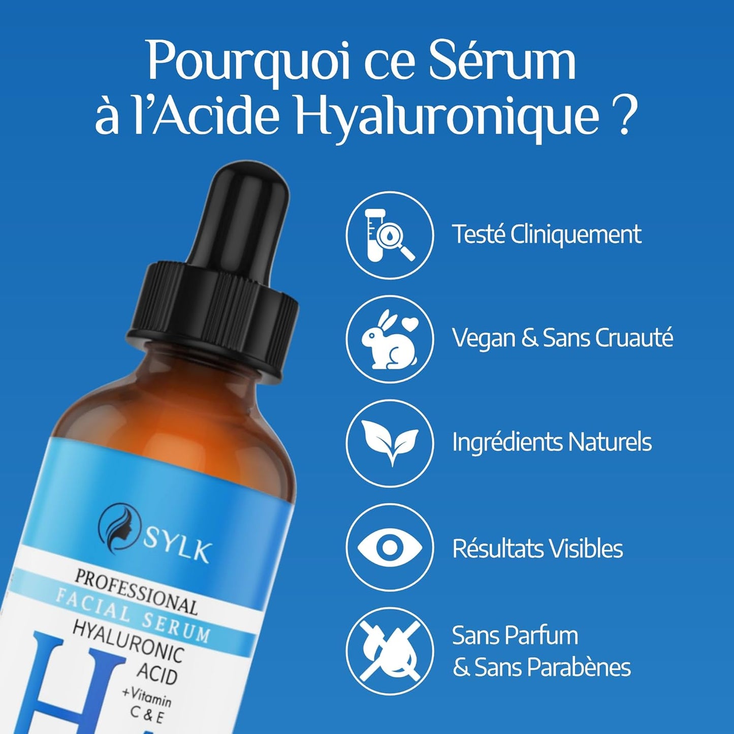 Acide Hyaluronique Sérum Visage Pour Microneedling + Vitamine C & E | Soin Visage Et Contour Des Yeux | anti Cerne, anti Ride, anti Tache & anti Age | 60 Ml