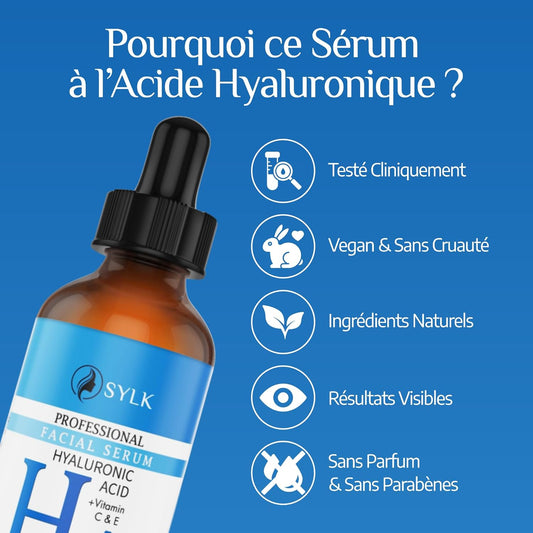 Acide Hyaluronique Sérum Visage Pour Microneedling + Vitamine C & E | Soin Visage Et Contour Des Yeux | anti Cerne, anti Ride, anti Tache & anti Age | 60 Ml
