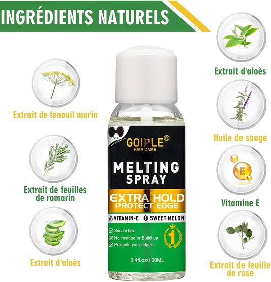 3.4 Fl Oz Lace Melting Spray and Melting Spray Wig Colle Perruque for Wigs, Extra Hold Spritz Spray Lace Adhesive Spray Pour Perruques Fermées Extensions De Perruques