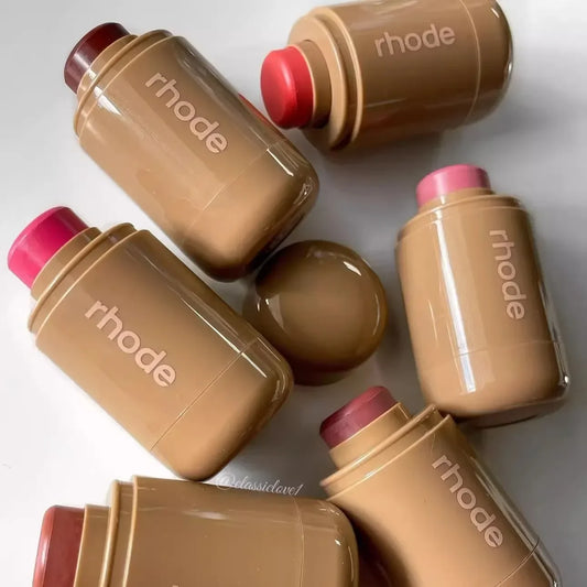 Rhod Pocket Blush LIP Stick Lip and Cheek Hydrating Stick Natural Rouge Powder Blush Cream Lipstick Cheek Easy to Apply Color